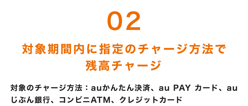 02対象期間内に指定のチャージ方法で残高チャージ