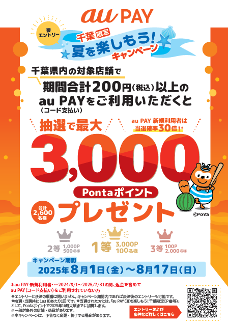 千葉県内の「対象店舗」キャンペーンのポスター