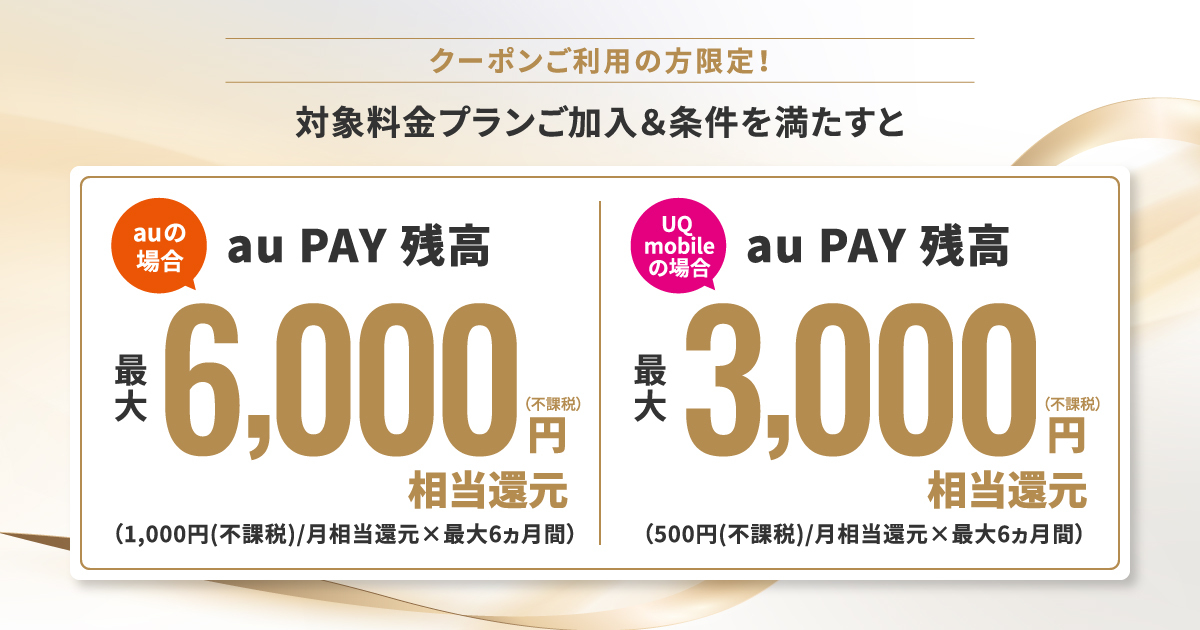 クーポン限定au