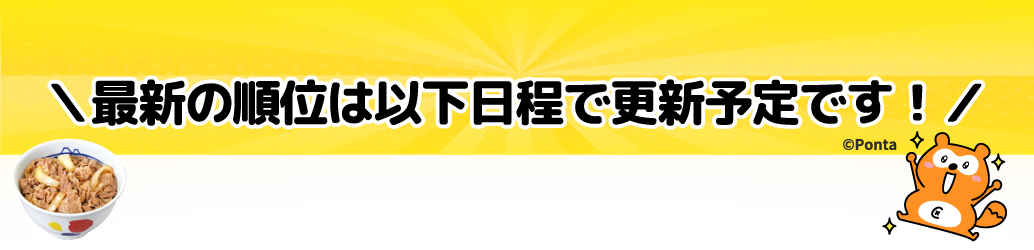 最新の順位は以下日程で更新予定です！